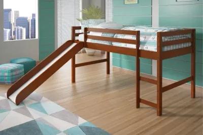 Haven Light Espresso Twin Loft Bed with Slide