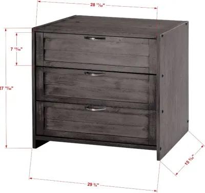 Louver Antique Gray 3-Drawer Chest