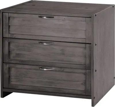 Louver Antique Gray 3-Drawer Chest