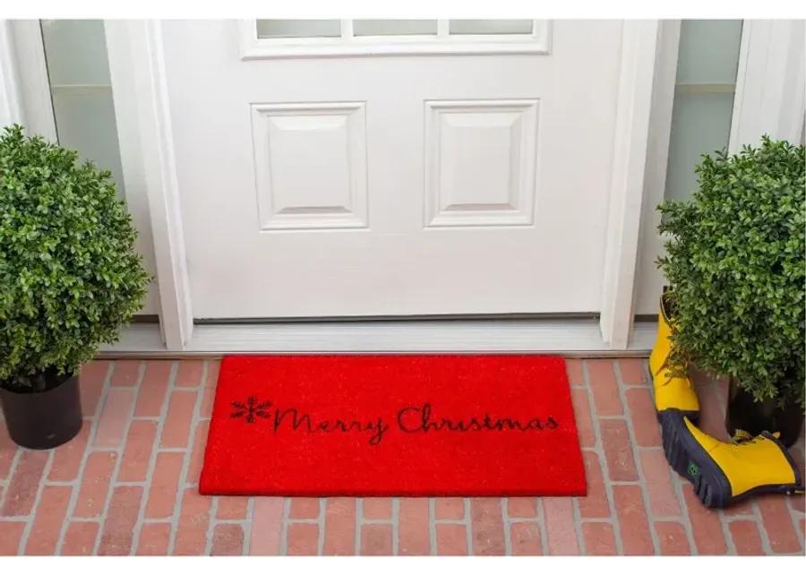 Red Merry Christmas Doormat