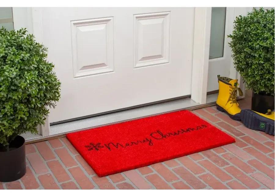 Red Merry Christmas Doormat