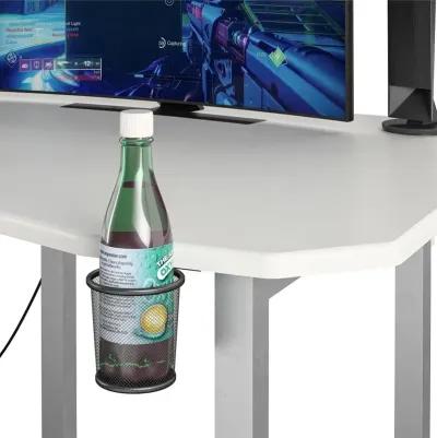 White Gaming Desk with CPU Stand - Quest