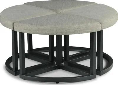 Yukon Iron and Linen Cocktail Table & Stools