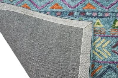 Valencia 9 x 12 Naim Abstract Teal Area Rug