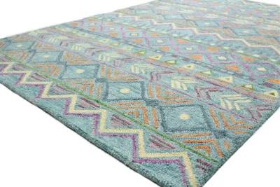 Valencia 9 x 12 Naim Abstract Teal Area Rug