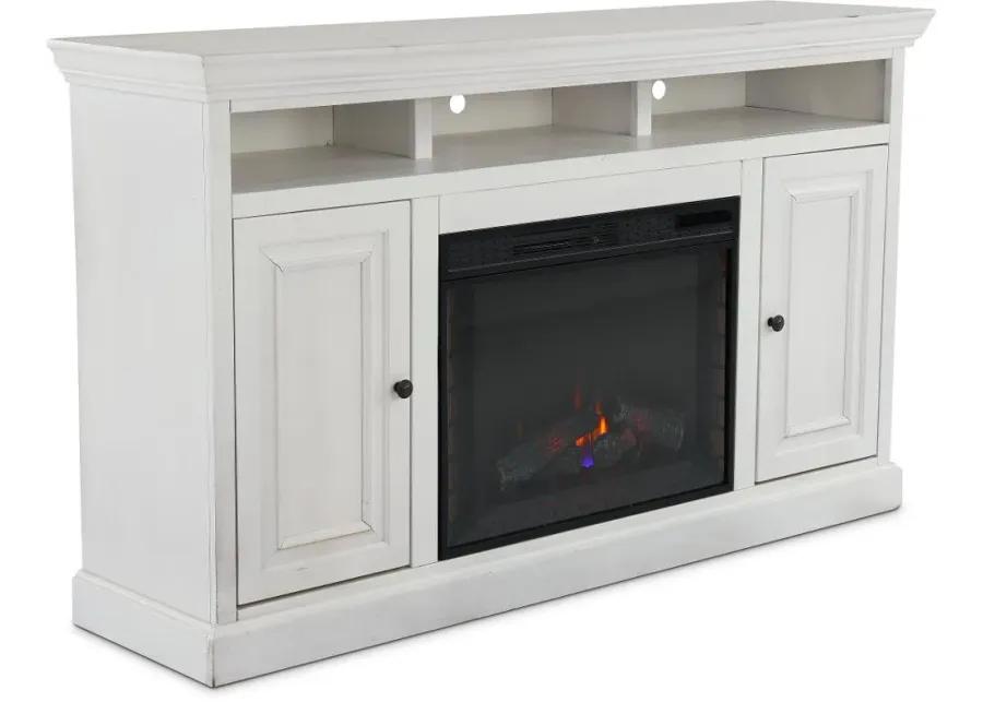 Largo White 67" Fireplace TV Stand