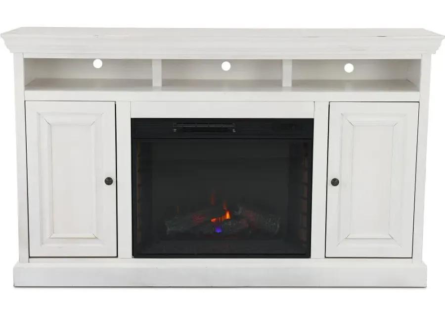 Largo White 67" Fireplace TV Stand