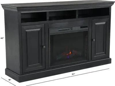 Largo Black 67" Fireplace TV Stand