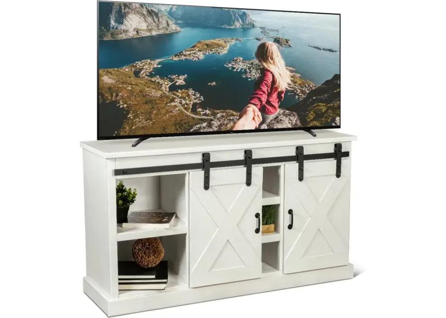 Gable Farmhouse White 56" TV Stand