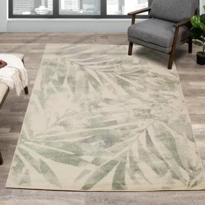 Focus 5 x 8 Botanical Cream Green Area Rug