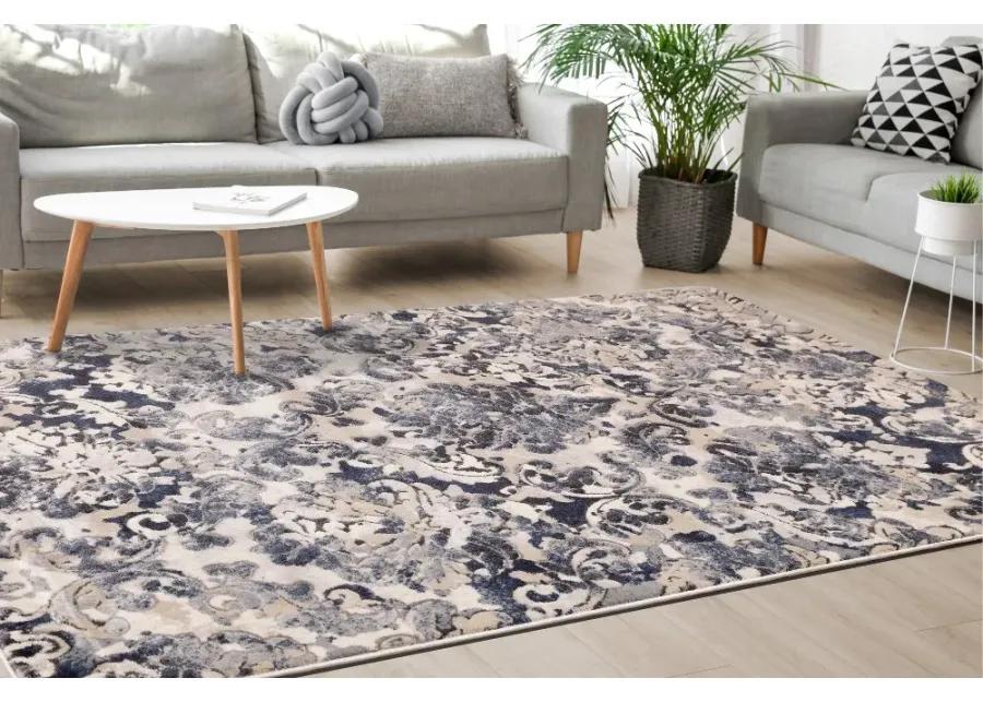 Alida 5 x 8 Elegant Cream Blue Area Rug