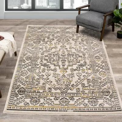 Calabar 5 x 8 Cream Gray Area Rug