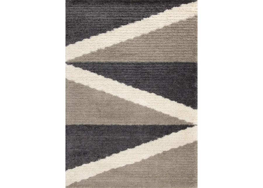 Rondo 5 x 8 Abstract Beige Cream Shag Rug