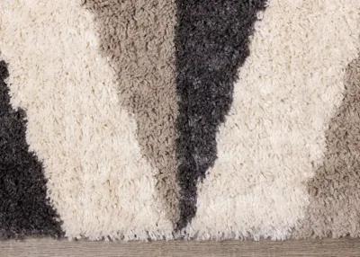 Rondo 8 x 11 Abstract Beige Cream Shag Rug