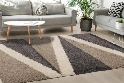 Rondo 8 x 11 Abstract Beige Cream Shag Rug