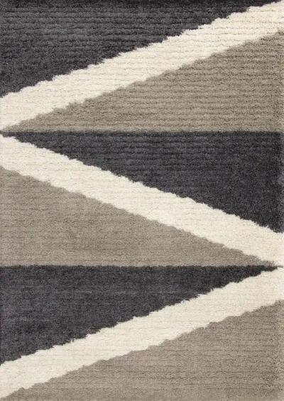 Rondo 8 x 11 Abstract Beige Cream Shag Rug