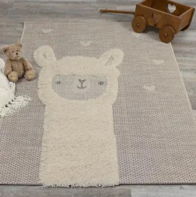 Kids 5 x 8 Llama Beige Area Rug