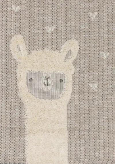 Kids 5 x 8 Llama Beige Area Rug