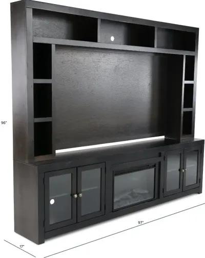 Avery Loft Ghost Black 97" Fireplace Entertainment Wall