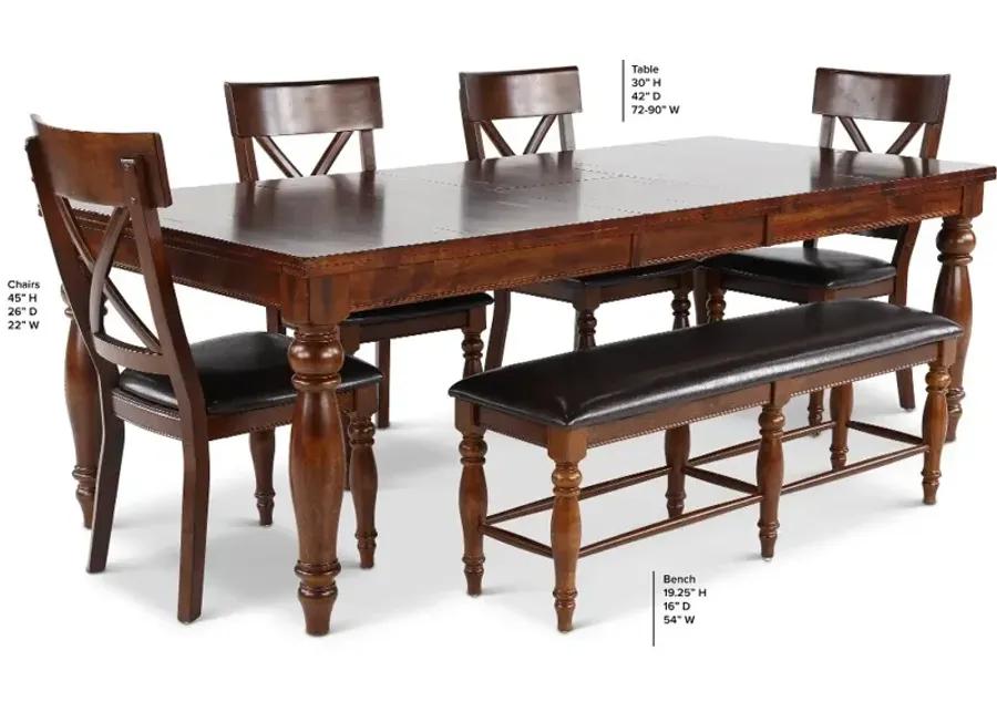 Kingston Brown 6 Piece Dining Set