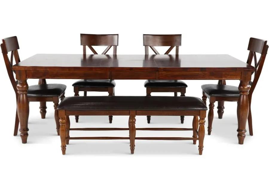 Kingston Brown 6 Piece Dining Set