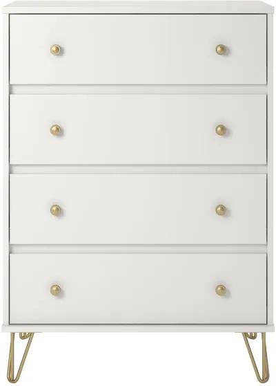 Finley Contemporary White 4-Drawer Dresser