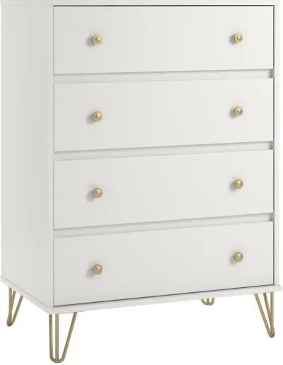 Finley Contemporary White 4-Drawer Dresser