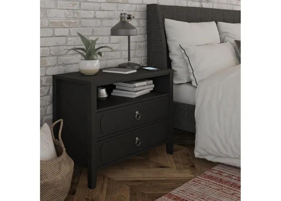 Her Majesty Cottage Black 2-Drawer Nightstand