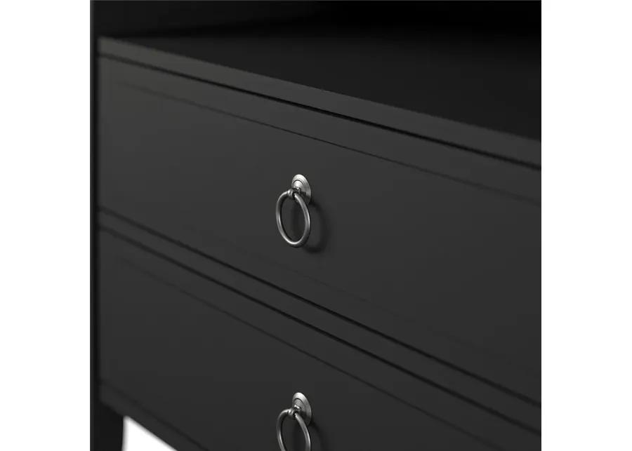 Her Majesty Cottage Black 2-Drawer Nightstand