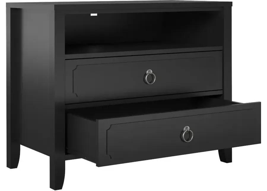 Her Majesty Cottage Black 2-Drawer Nightstand