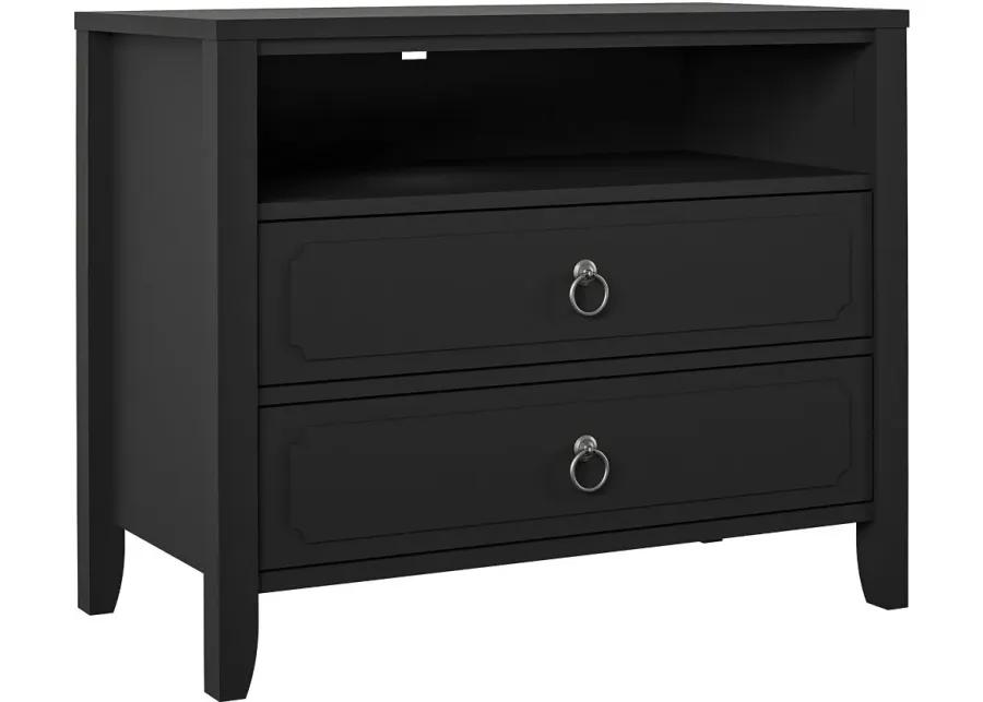 Her Majesty Cottage Black 2-Drawer Nightstand