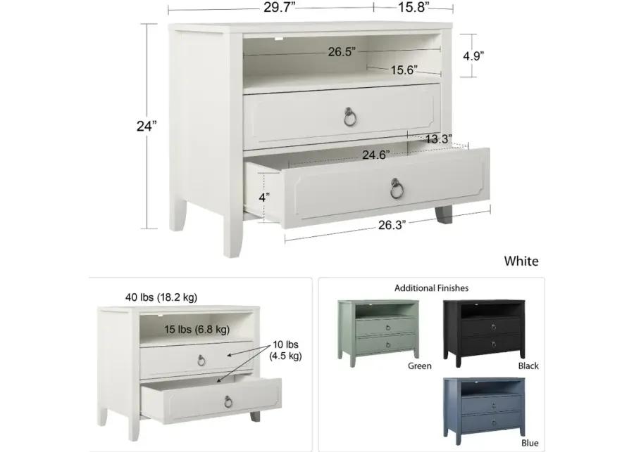 Her Majesty Cottage Blue 2-Drawer Nightstand