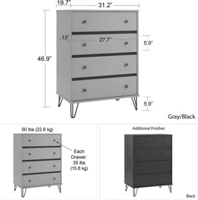 Owen Contemporary Black 4-Drawer Dresser