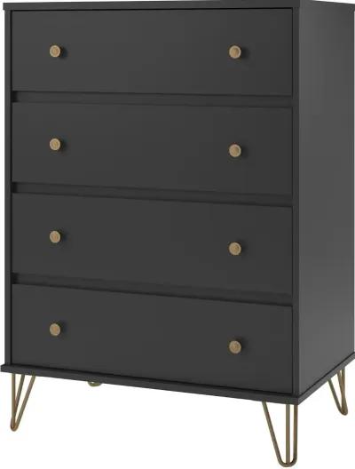 Owen Contemporary Black 4-Drawer Dresser