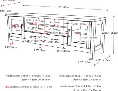 Hollywood Contemporary 71" Dark Grey TV Cabinet