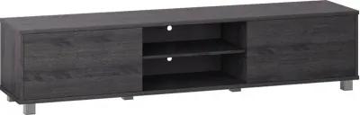 Hollywood Modern 71" Dark Grey Wood Grain TV Stand with Doors