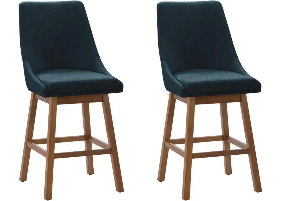 Boston Navy Counter Height Stools, Set of 2