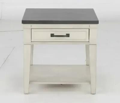 Del Mar Antique White and Gray End Table