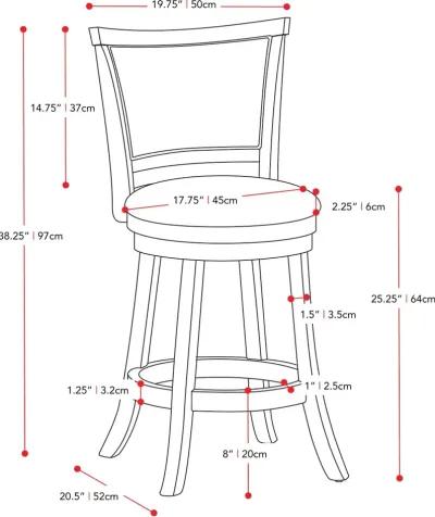 Woodgrove Black Swivel Counter Height Stool, Set of 2