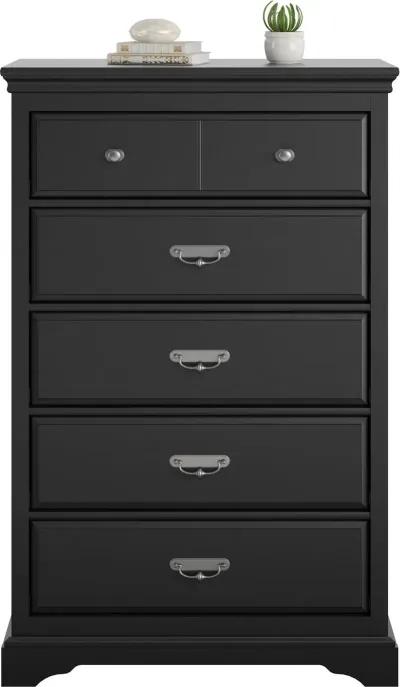 Bristol Traditional Black 5-Drawer Dresser