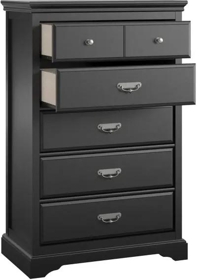 Bristol Traditional Black 5-Drawer Dresser