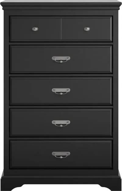 Bristol Traditional Black 5-Drawer Dresser