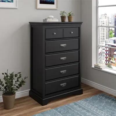 Bristol Traditional Black 5-Drawer Dresser