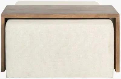 Amelia Subtle Linen Ottoman Coffee Table