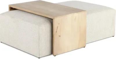 Amelia Subtle Linen Ottoman Coffee Table