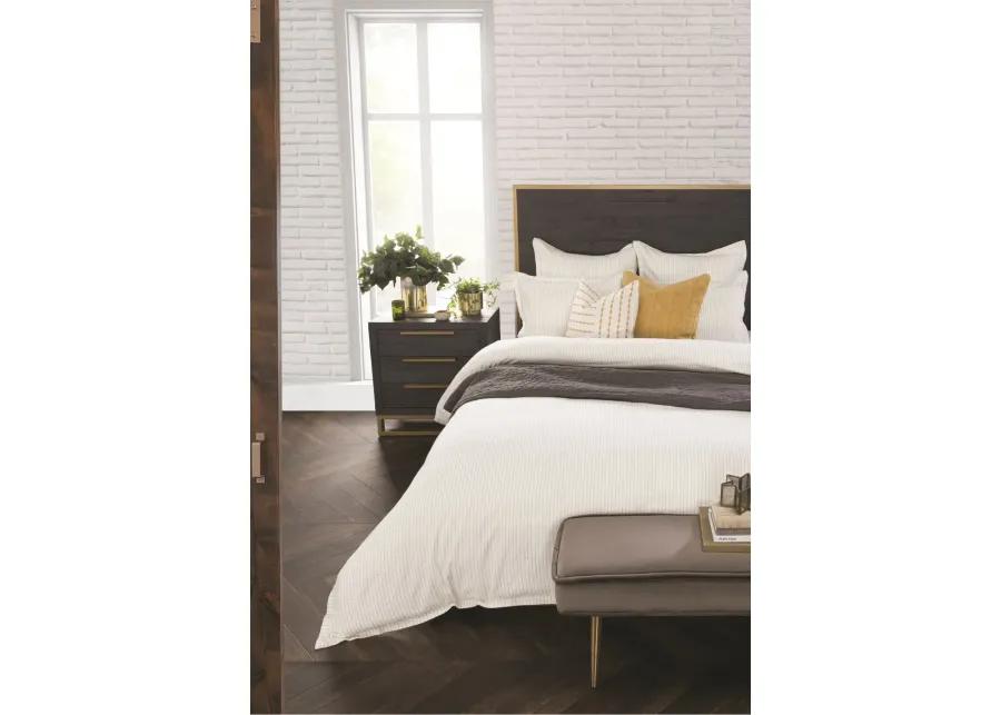 Karina Ivory Gray 3 Piece King Duvet Set