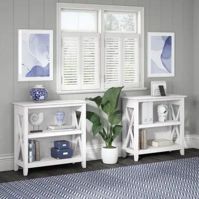 Key West White Oak 2-Shelf Bookcase - Bush Furniture