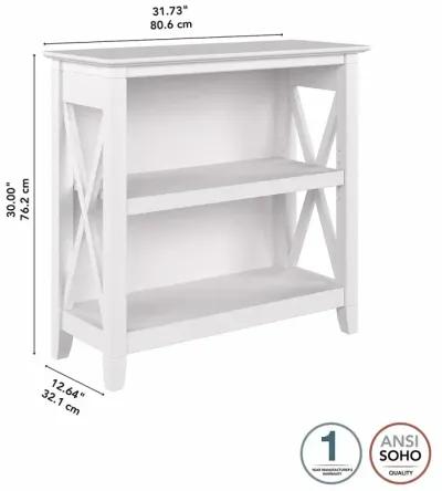 Key West White Oak 2-Shelf Bookcase - Bush Furniture