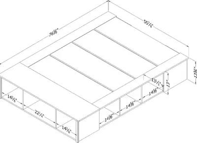 White Full Platform Bed with Storage and Baskets - South Shore