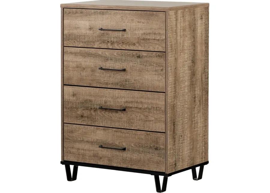 Arlen Weathered Oak 4 Drawer Chest - South Shore